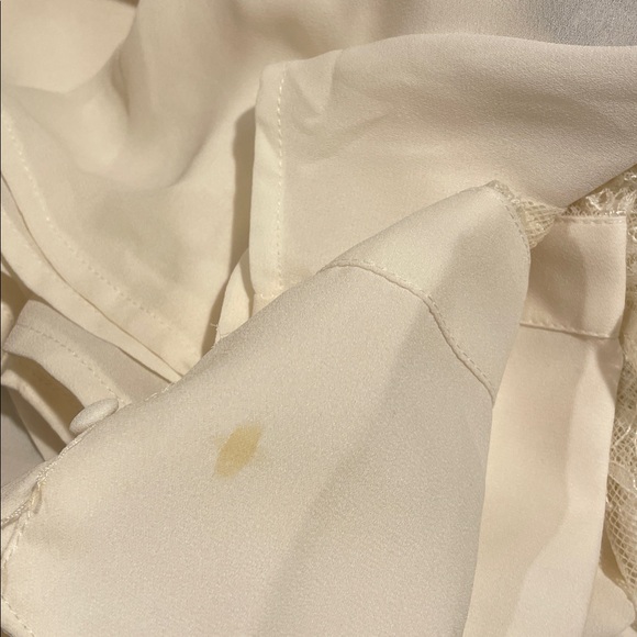 Catherine Malandrino Cream Lace/Silk like blouse in size large - Picture 8 of 8